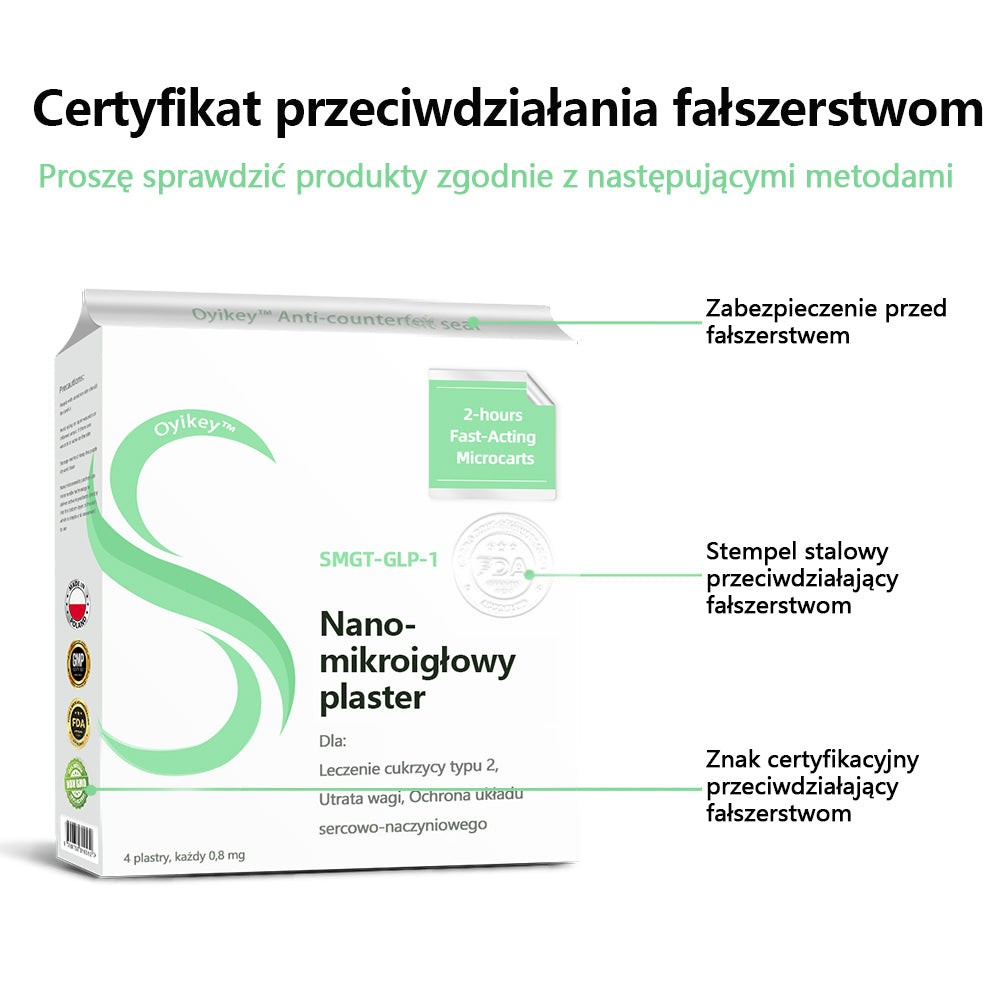 [Zobacz wyniki w ciągu 7 dni] 0yikey™ SMGT-GLP-1 Nano igłowa plastra (bezbolesny, długotrwały, leczący cukrzycę, otyłość i choroby układu krążenia)